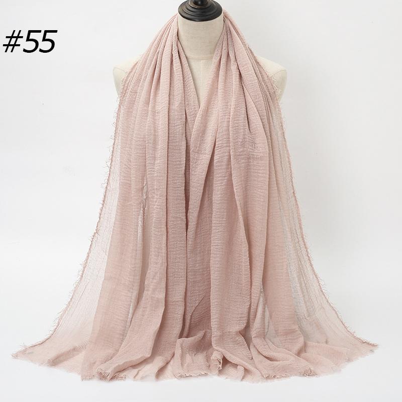 Big Size Crinkle Cotton Hijab Headscarf Women Cotton Muslim Head Wraps Headbands Long Shawls Musulman Scarves Turbans Foulard
