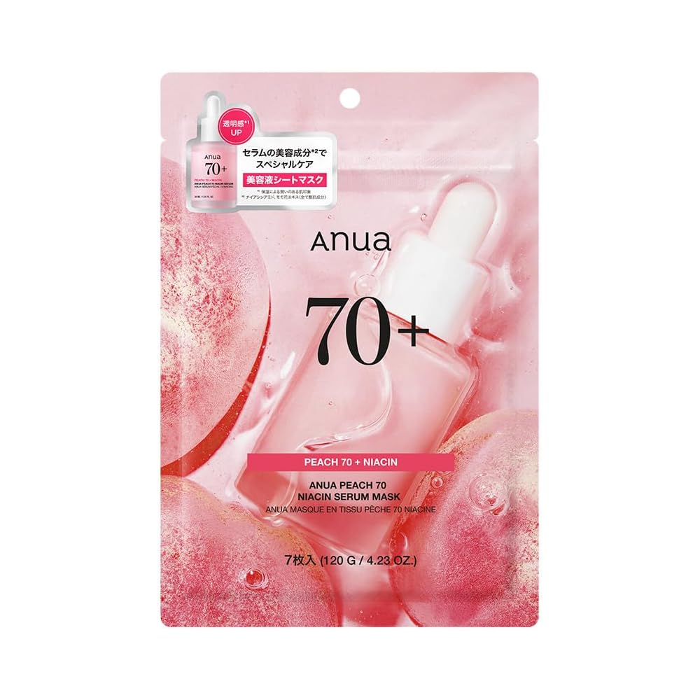 

Anua Peach Niacin Mask Pack 70ml Hydrating Moisturizing Pore Care (7 Sheets) Face Mask