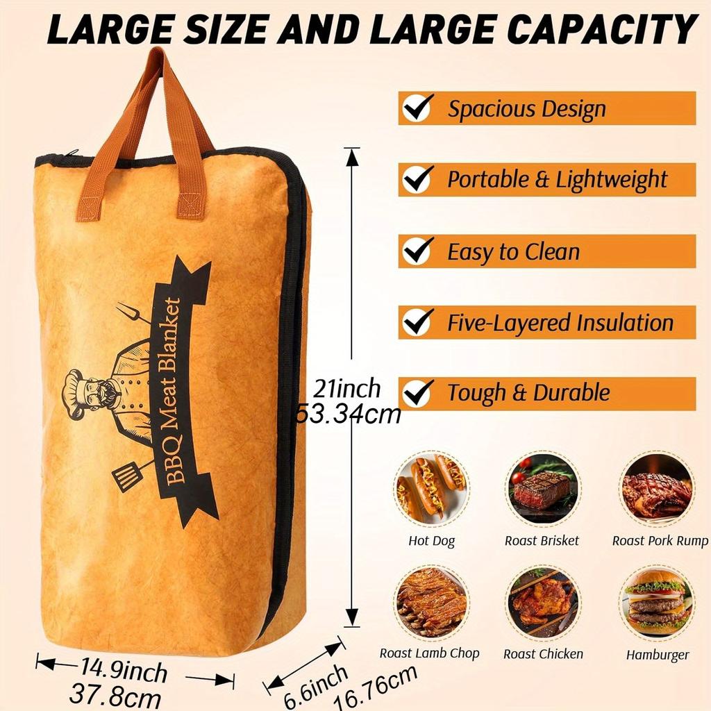 Dupont Paper Barbecue Bag Outdoor Picnic Insulation Bag Oil-proof and Impermeable Thick Aluminum Foil Large-capacity Barbecue Insulation Bag