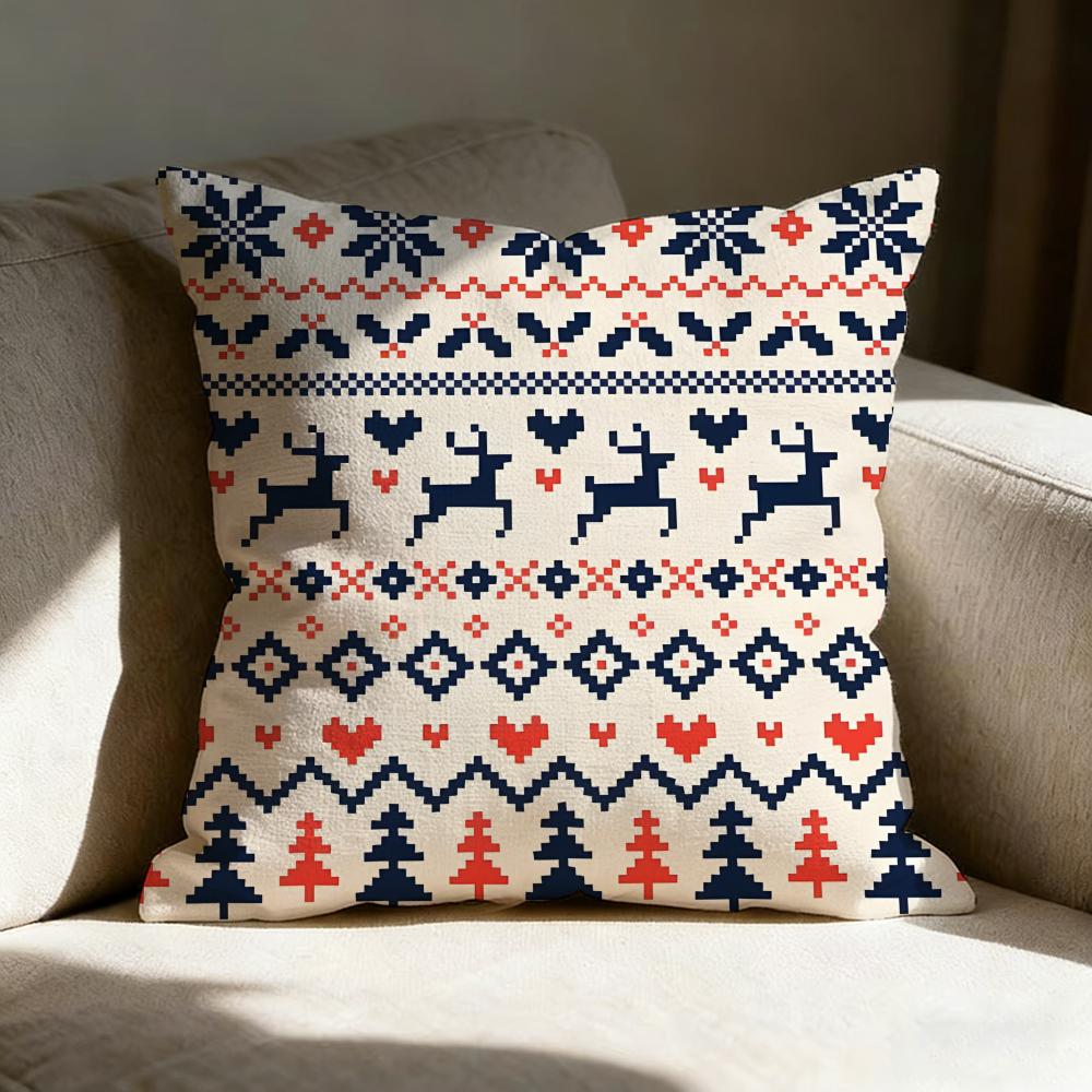 Reindeer Cute Pillow Case Pillowcase, Double-Sided Printed, Sofa Cushion, Bedroom Headboard Pillow
