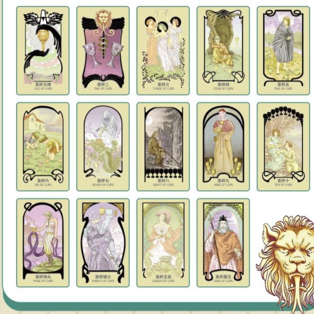 Celestial Journey Tarot : Elegant Art Nouveau Illustration Deck 10.3*6cm - 78-Card Divination Kit