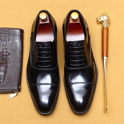Lederschuhe Herren Formelle Business Leder Spitz Dreigelenk Oxford Schuhe Lackleder Glänzend Herrenschuhe