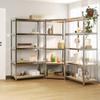 Day and Night - Day and Night Shelving 5 Levels 3 Units Steel Plywood Silver