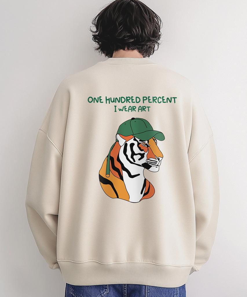 OHP Ohpxharmonia Bgreen Cap Tiger No.2 Fleece-Lined Sweatshirt