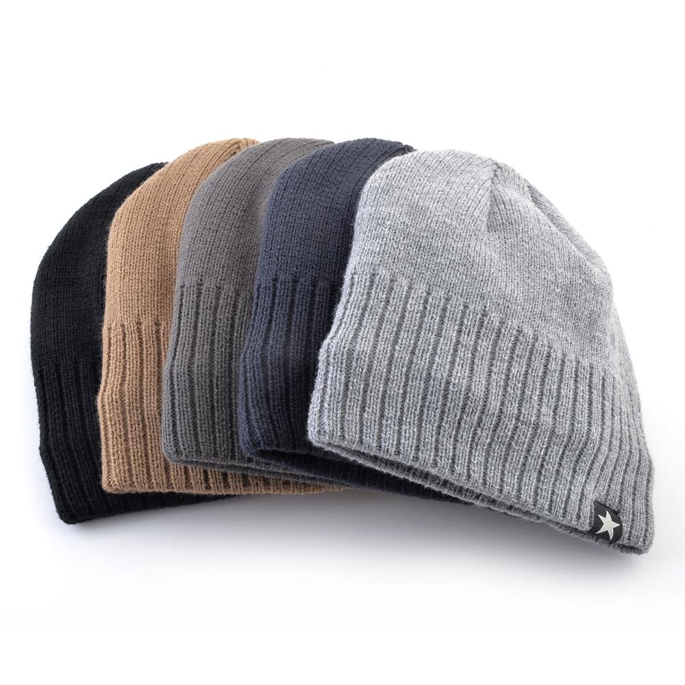 Мужские шапки Skullies, вязаные шерстяные шапки, мужские зимние вязаные ...