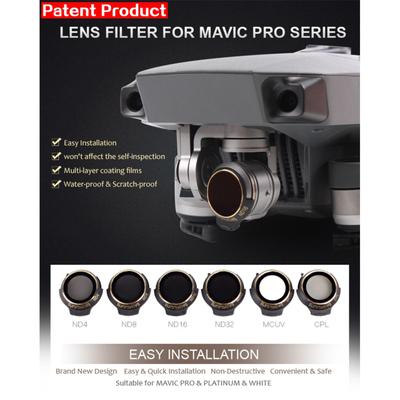 DJI MAVIC PRO PLATINUM & BEYAZ Lens/Kamera için Sunnylife Lens Filtre Kiti MCUV CPL ND4 ND8 ND16 ND32
