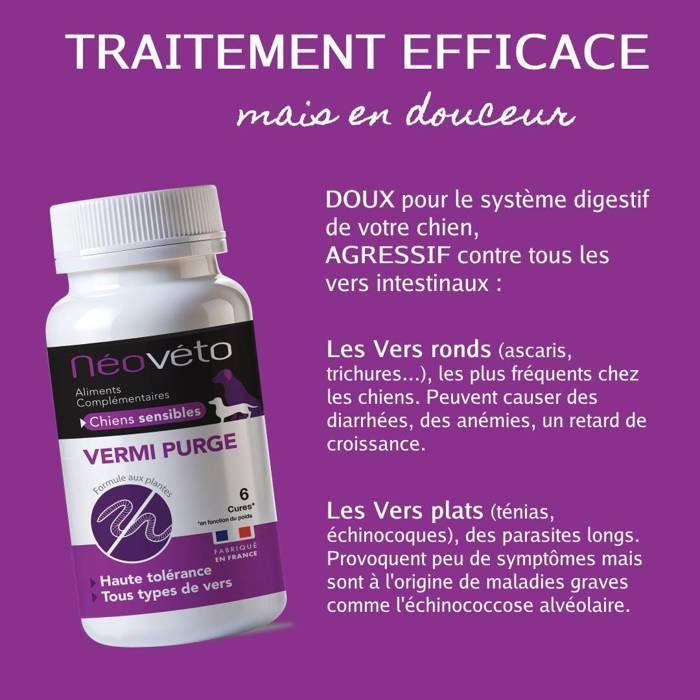 Dewormer - NEOVETO - Vermipurge Sensitive Dogs - High Tolerance - Natural - Made In France