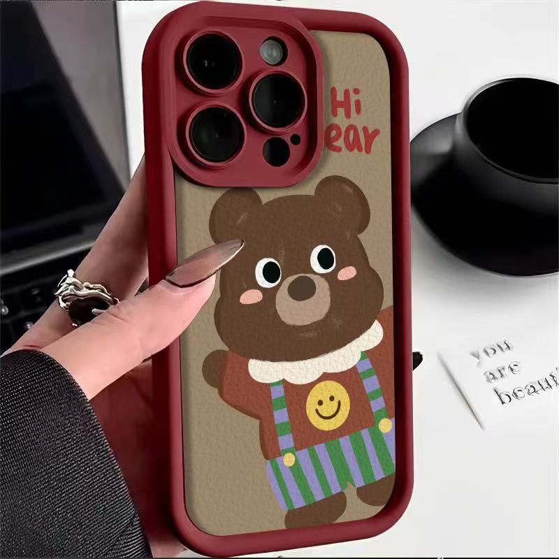 Cute and Naive Bear Is Suitable for Iphone16pro Mobile Phone Case Apple 15/14 Cartoon 13promax New 12.