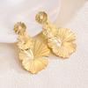 Pinkdudu Exaggerated 18k Gold Plated Trendy Flower Dangle Earrings Long Metal Flower Pendant Earrings Jewelry Accessory For Women PD1728