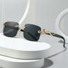Luxury Designer Sunglasses Men Women Leopard Print Rimless Vintage Elegant Shades Trendy Cute Fashion Glasses