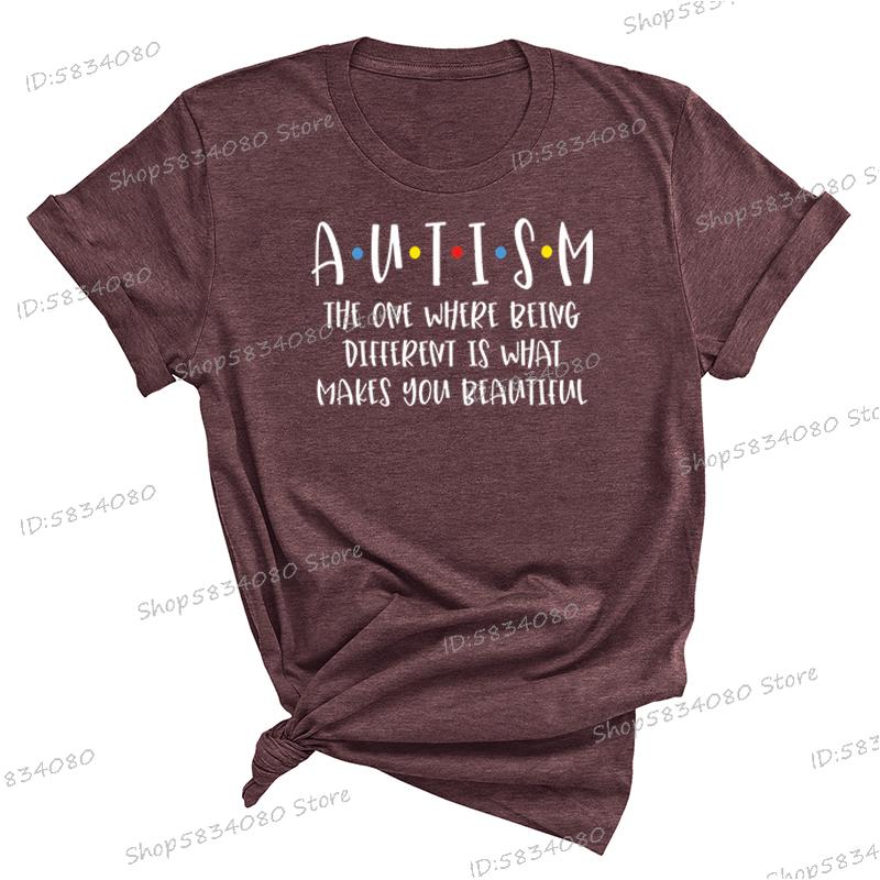 Autism Awareness Shirt Autism Acceptance T Shirt Gift Special Ed Gift Women Crew Neck Short Sleeve Tshirt Neurodiversity Tshirt