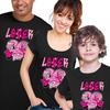 Pink Heart Loser Lover Funny T-shirt Drip Heart Matching Outfit Men Women