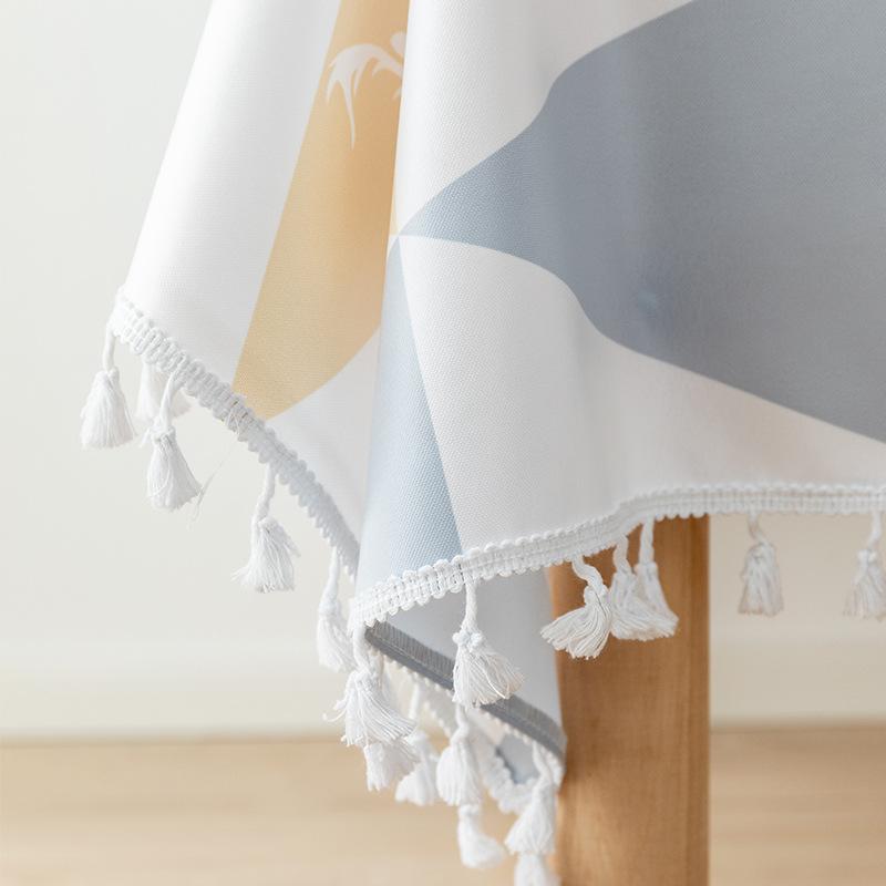 Simple Pvc Tablecloth Waterproof And Oil-Proof Leave-In Printed Tablecloth Coffee Table Desk Tablecloth Dining Table