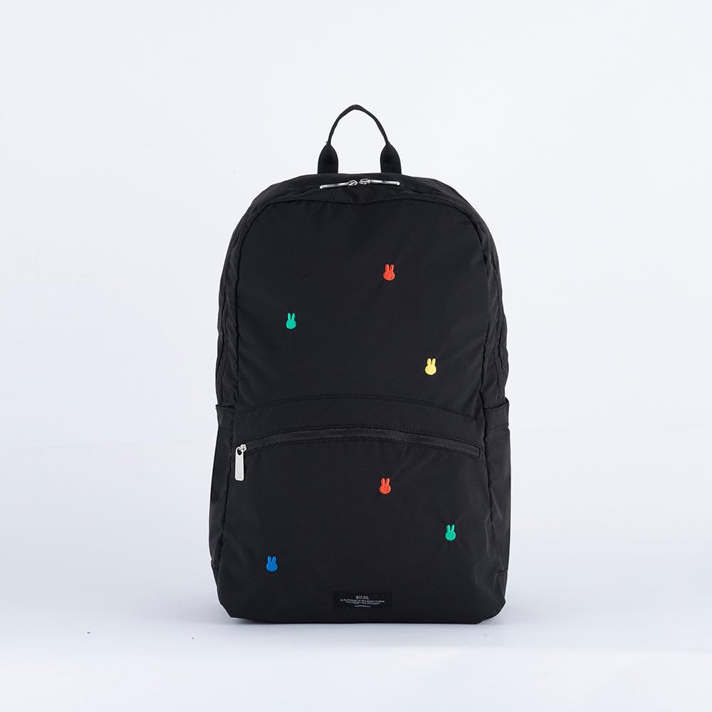 Miffy Soleil Weekend Daypack 4076502 Nordic Eco HEMING'S Backpack, ART-MUSEUM [A4 Size, Black, Style, Adult, Rabbit, Bruna, Travel, Bag, Women's,