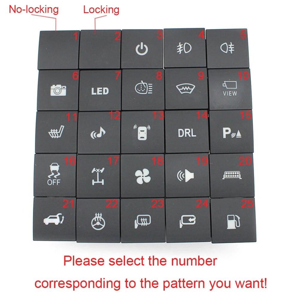 Car LED DRL Light Power On Off Camera Anti-side Slip Music Switch Push Button For VW Golf 6 Golf V Jetta Caddy Scirocco Touran