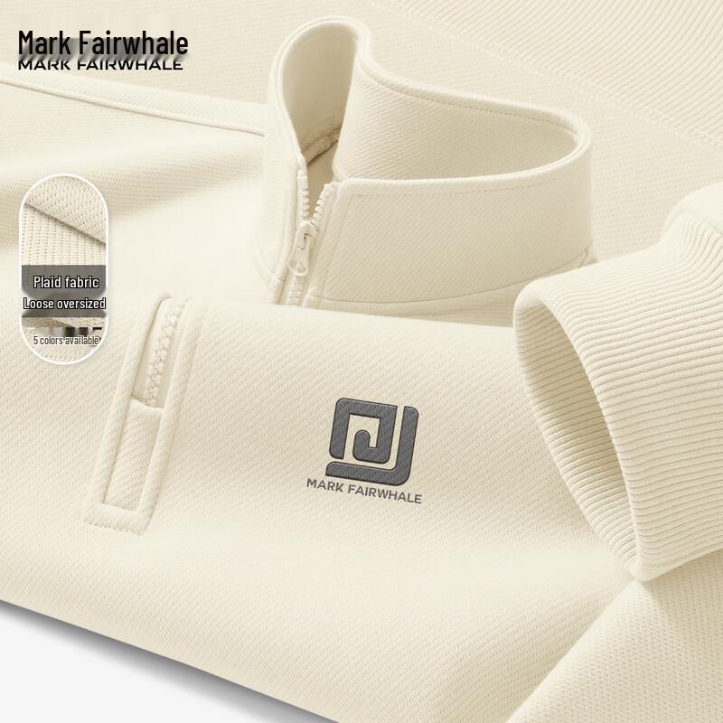 

Mark Fairwhale Men s American Retro Heavyweight Half-Zip Stand Collar Sweatshirt XL