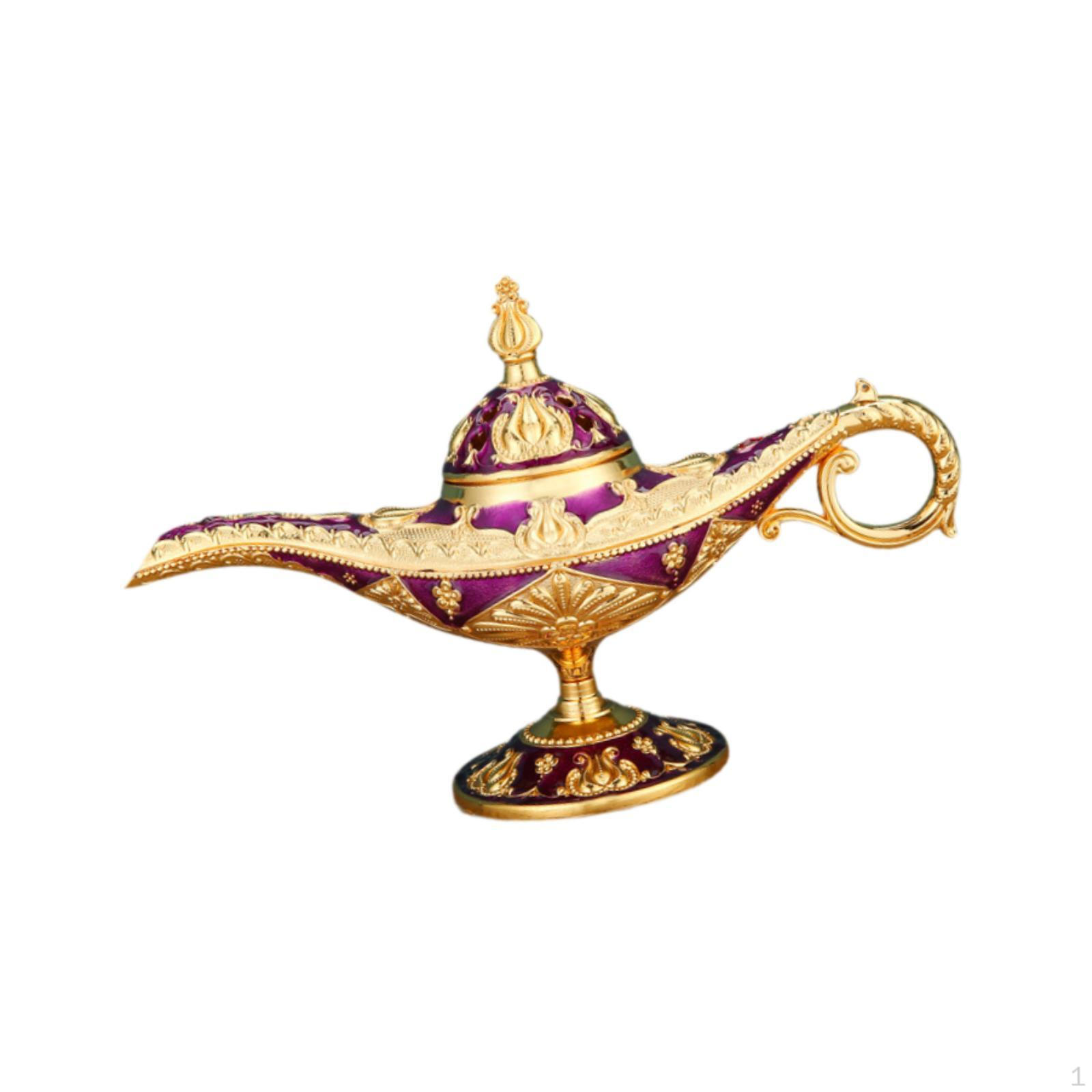 

Лампа Джинна Курильница Волшебный Держатель Декоративный Домашний Аромат Винтажный Светильник Желаний Gold Purple