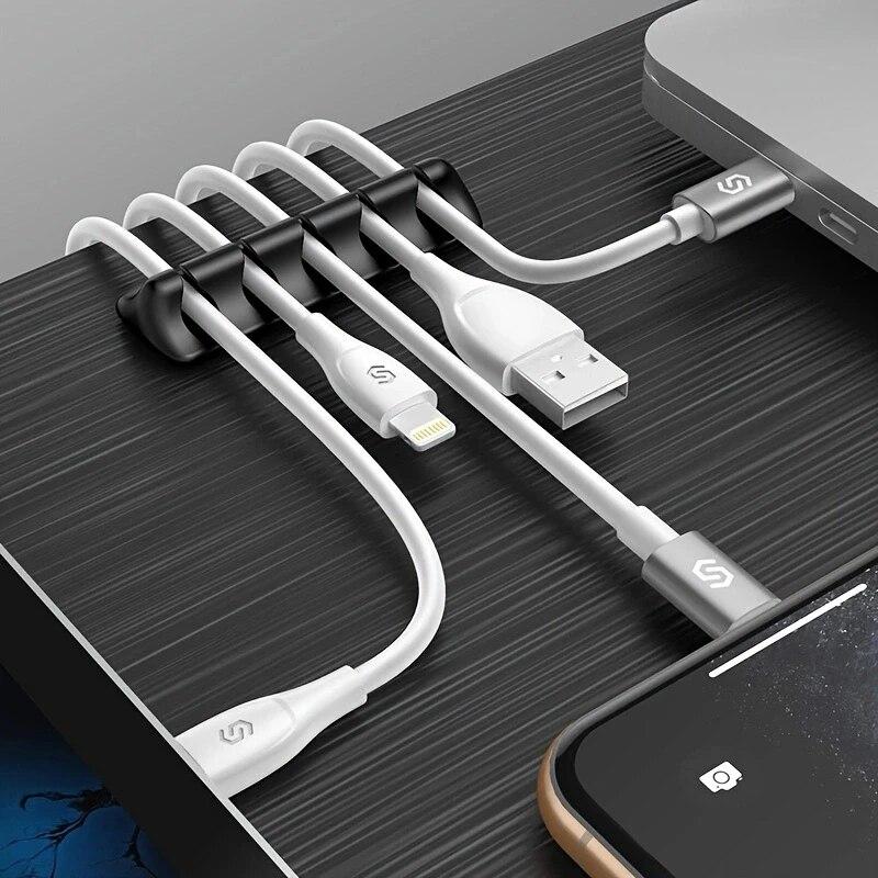 5 Packs/15 Slots Cable Clips - Cord Holders - Self Adhesive Cable Management Organizer - Home, Office,  Desk Accessories