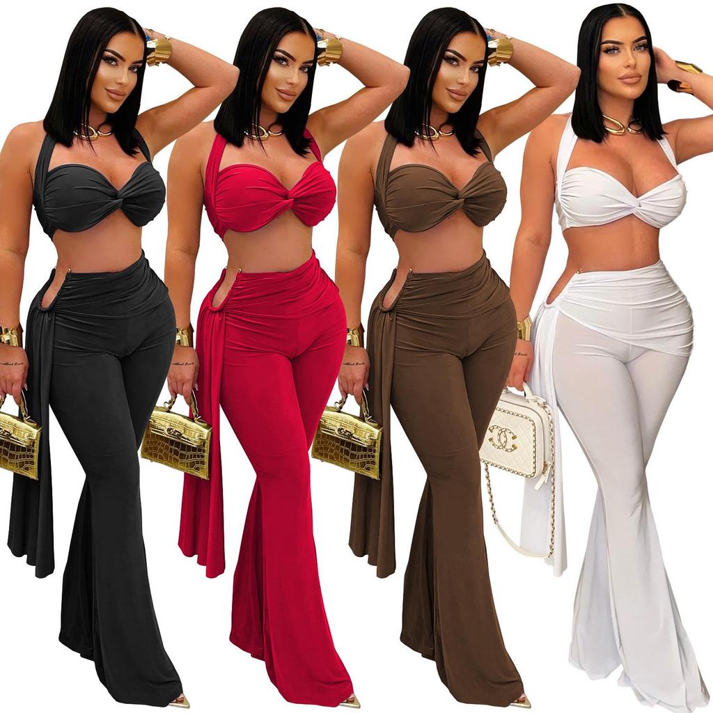 Summer Women's Sexy Strappy Bandeau Long Pants Set