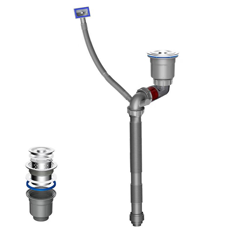 Kitchen Sink Double-Overflow Drain Connector