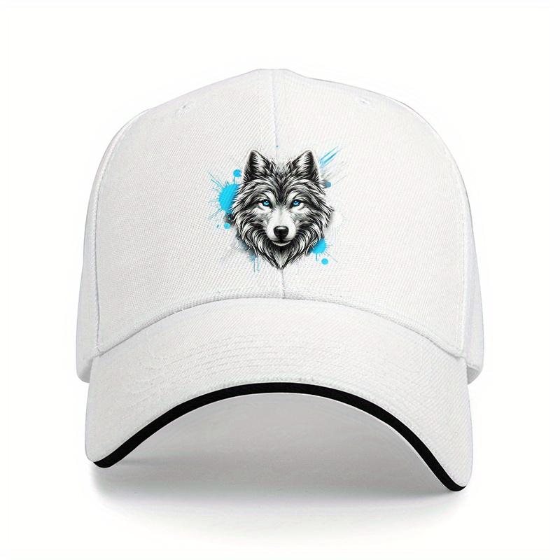 Wolf Graphic Print Baseball Cap Cotton Adjustable Casual Outdoor Sun Protection Dad Hat Unisex