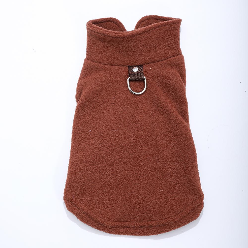 Fleece Dog Jacket D-ring Soft Cozy Warm Overalls Open Collar Splicing Cat Coat Sleeveless Puppy Clothes For Dog Cat