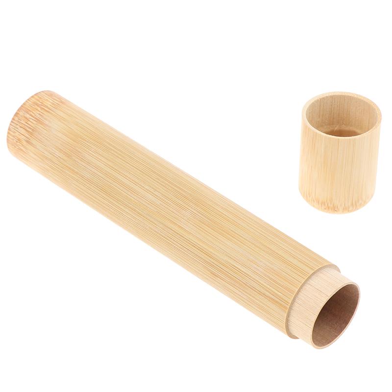 Toothbrush Wooden Case Tooth Brush Soft-Bristle Bamboo Fibre Holder Handle Tube