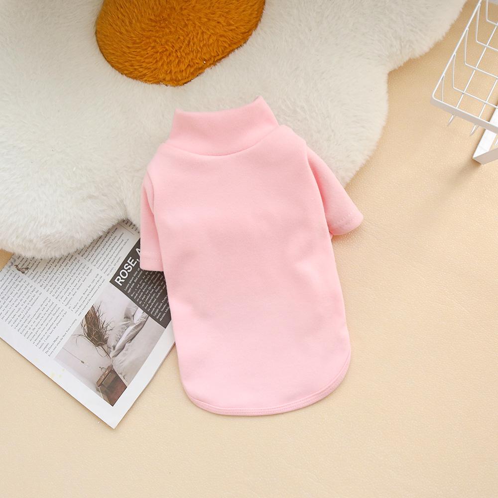 

Autumn and Winter Pet Solid Color Warm Hoodie Bottom Shirt Simple and Versatile Double sided German Velvet Thick High Neck Hoodi XS（old） рожевий