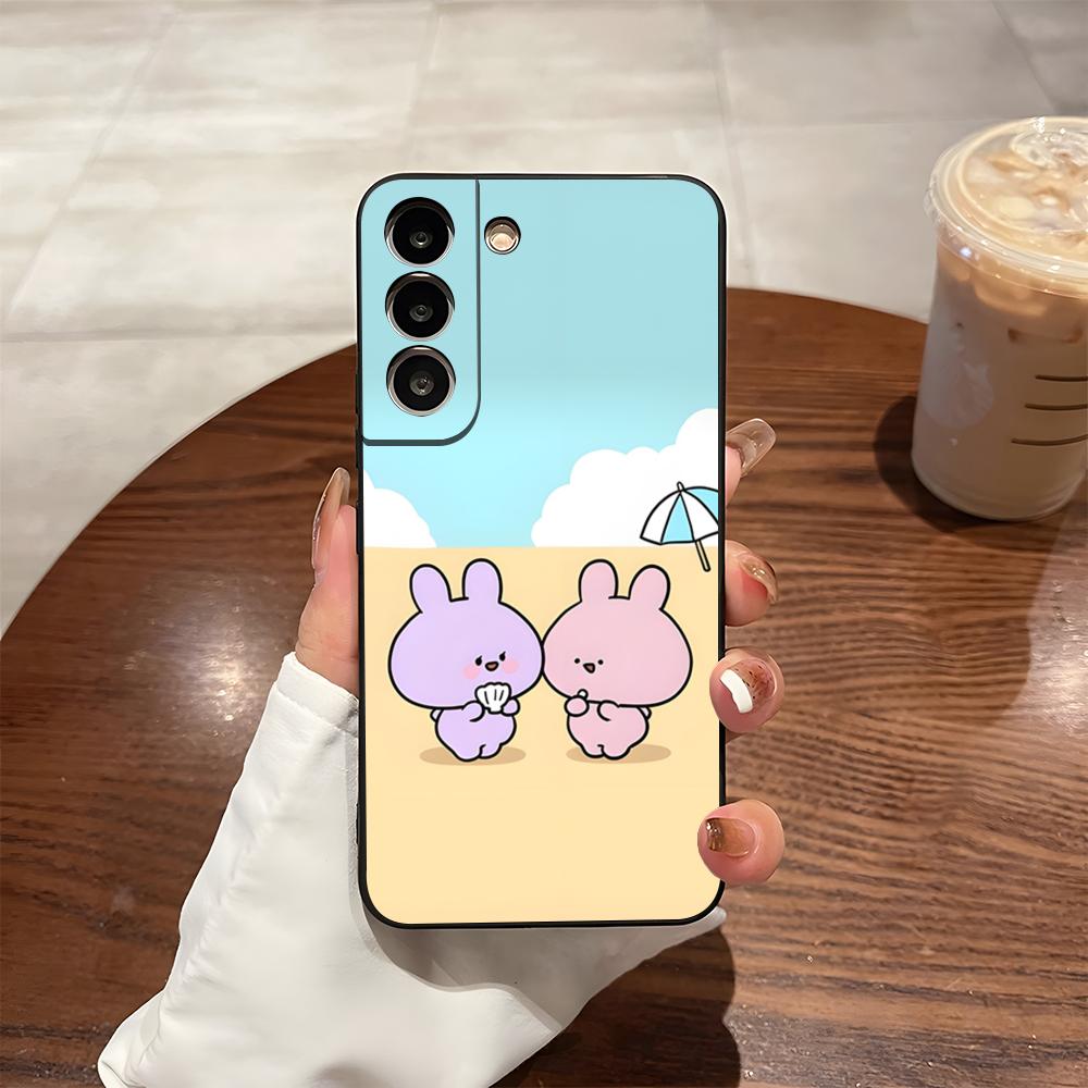 A-Asamimichan Cute Bunny Phone Case For Samsung S24 Ultra S25 S23 Fe S22 S20 S21 Plus Galaxy A54 A34 A53 A16 Cover