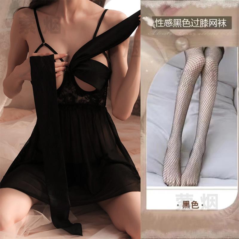 Sex underwear women's sexy large size lace backless uniform new temptation bow passion suit