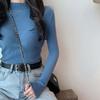 Autumn and Winter Long Sleeve Pullover Hundred Solid Color Women's Sweater Half High Neck Slim Knit Bottom Shirt