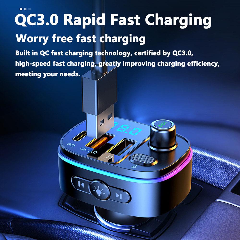 Car Specific Bluetooth Car MP3 Player FM Wireless Transmitter Bluetooth 5.0 QC3.0 USB Car Fast Charging