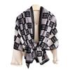 New Gradual Change Plaid Lengthened Printed Silk Scarf Scarf Scarf Neck Cotton and Linen Sunscreen Shawl Versatile Autumn and Winter Headscarf Women