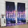Modern Galaxy Starry Night Penguin Curtains Drapes Aesthetic Celestial Living Room Window Panel Polyester Fabric Decoration
