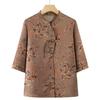 Elegant Spring Blouse for Middle-aged & Elderly Women - Chinese Style Mother's Top
