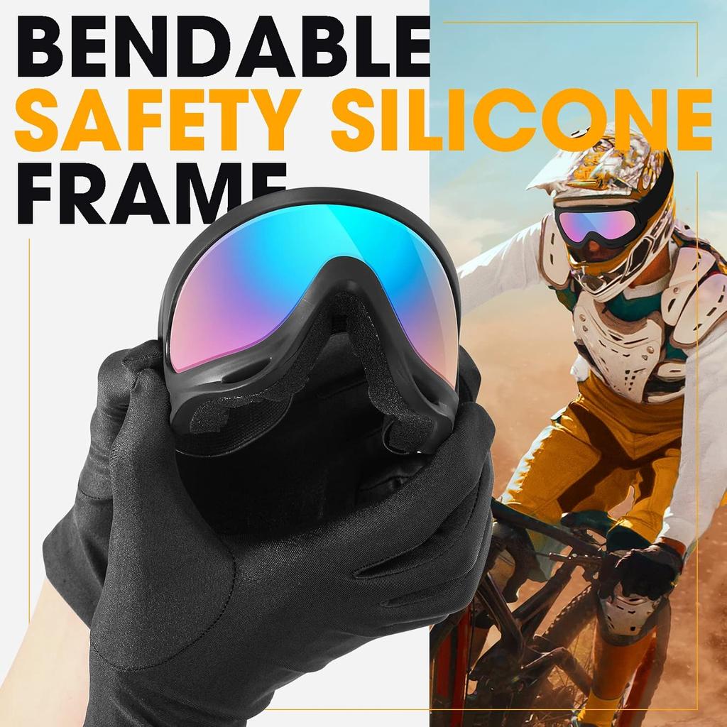 Kids Motorcycle Goggles - 2-Pack Dirt Bike Off-Road Racing Goggles For Boys & Girls