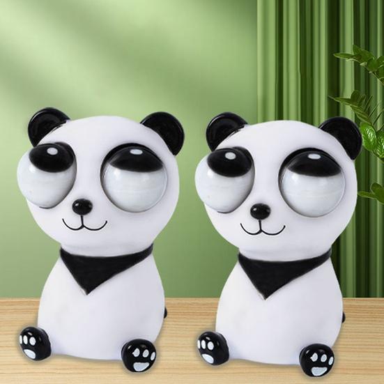 Panda Squish Toy Popping Eyes Girevole TPR Divertente Morbido Antistress Trucco Prop Animale adorabile