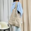 Yogodlns Women Girls Knitted Shoulder Bags Retro Hollow Woven Large Capacity Shopper Handbags Casual Beach Crochet Bag