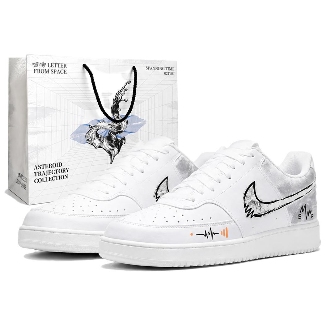

Nike Court Vision Heartbeat Cat, Special Shopping Bag Leather Low top Skateboard Shoes Unisex Gray White DH2987-117(Team1495-BOX) 36.5