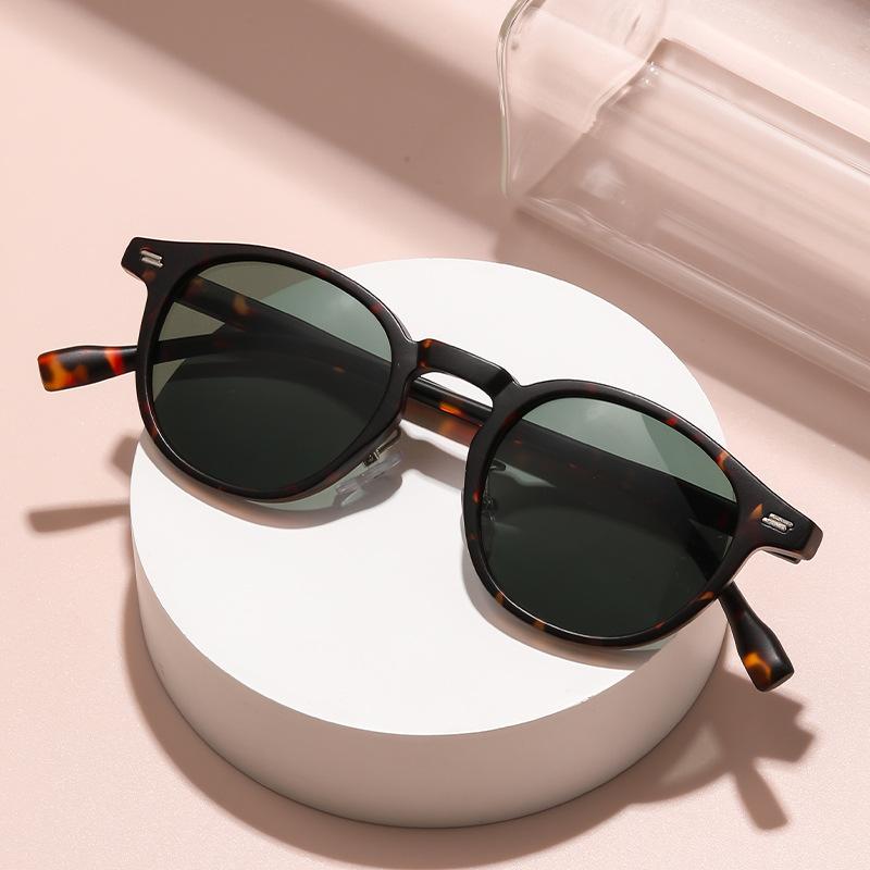 Fashionable And Trendy Small Round-Frame Glasses Versatile Uv Protection Outdoor Sunglasses Shading Sun Fishing Sun 6012-1