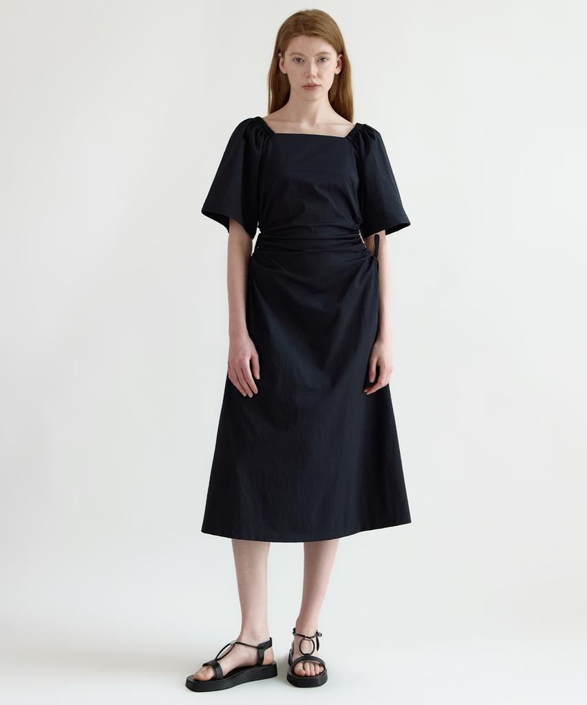 NEBELEVERYWEAR Volume Shirring Dress_Black