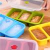 Durable 750ml Freezer Soup Tray Silicone 3-Grid Soup Ice Cube Molds Double-sided Scale with Lid Food Meal Molds Food Preparation