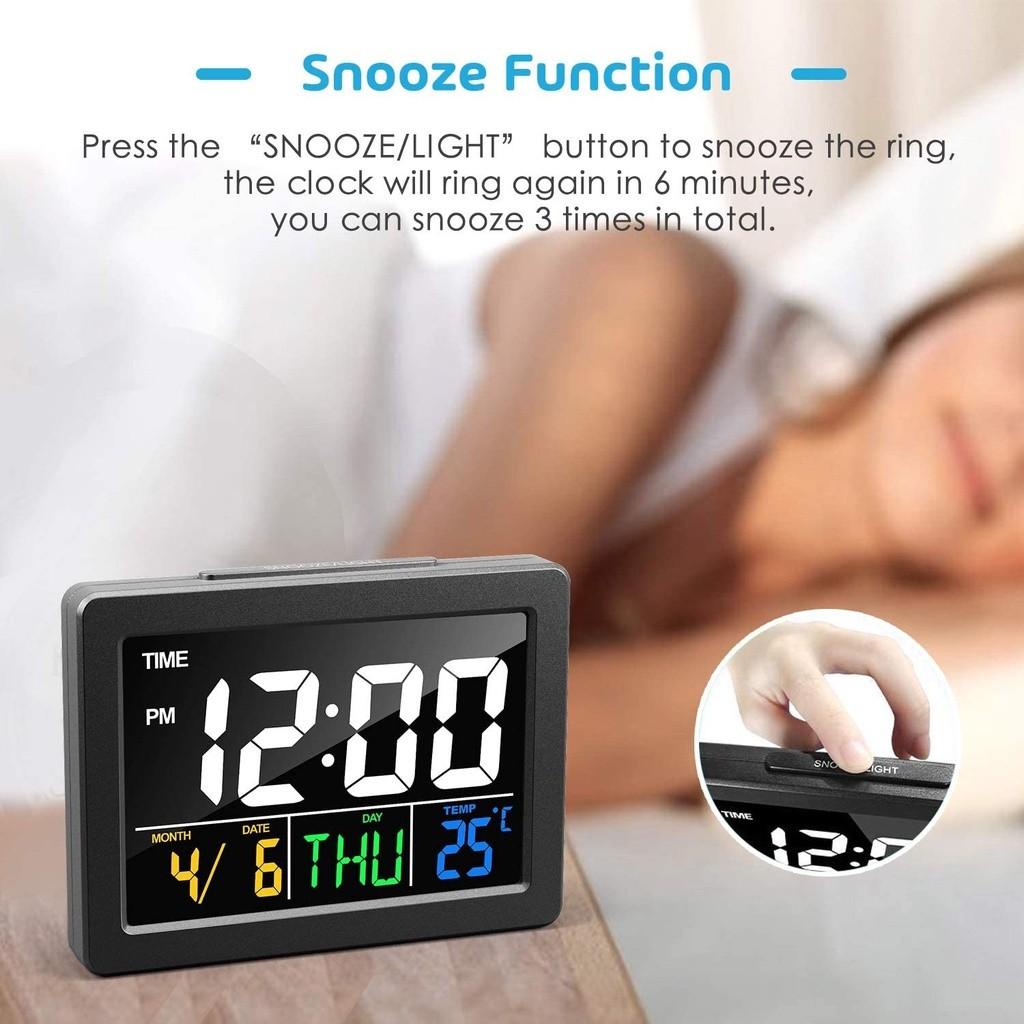 Large LCD Screen Alarm Time Calendar Temperature Display Modern Home Bedroom Office Decoration Supplies Digital Alarm Clock