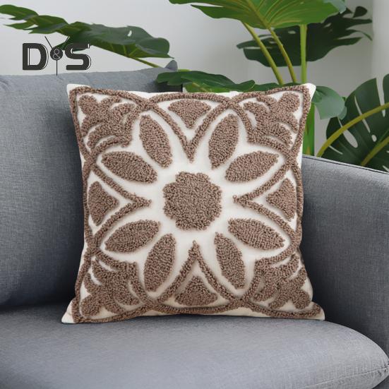 Kissenbezug in Kontrastfarbe, Bohemina-Stil, 3D-Blumendekor, Home-Office-Party-Dekor, Schlafzimmer, Auto, Wohnzimmer, Sofa, Überwurfkissenbezug