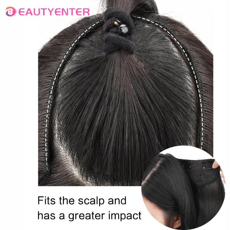 U-shaped Hair Extension Synthetic Hair Long Straight Clip In Hair Extensions False Hair Black Ren Hair Pieces for Women