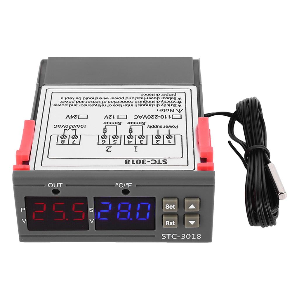 STC 3018 Digital Temperature Controller Sensor Thermostat with NTC Cable Length 1M (24V)