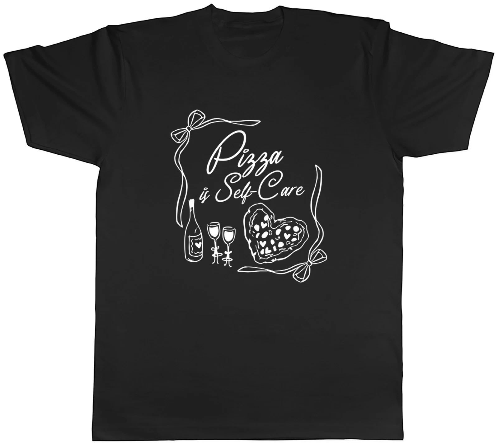 Pizza is Self Care Funny Pizza Day Mens T-Shirt Tee Gift Top S