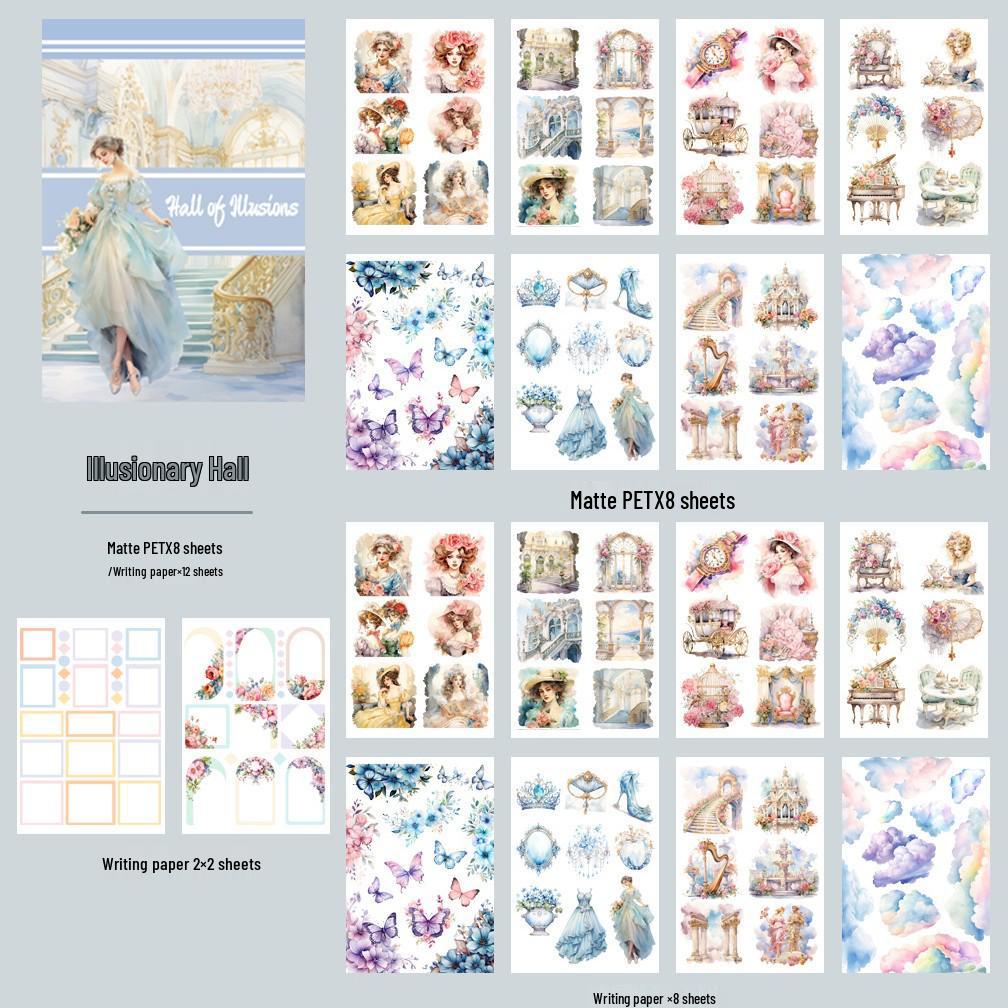 Cross-Border Pet Sticker Pack: European & American Alice Art for Junk Journals & Collages