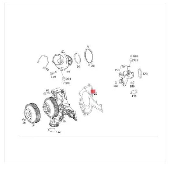 Link-Lock Water Pump Gasket A2722010080 2722010080 for Mercedes-Benz M272 W204 W212 X204 V251 W221 W164 W639 C230 E300 E350 S300