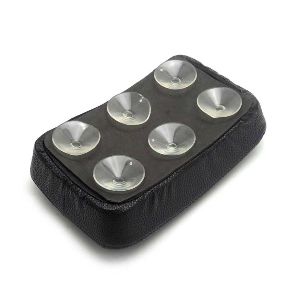 Szmsmy Motorcycle Black Rear Passenger Cushion Pillion Pad with 6 Suction Cups for Harley Custom Bikes, Choppers, and Crossovers